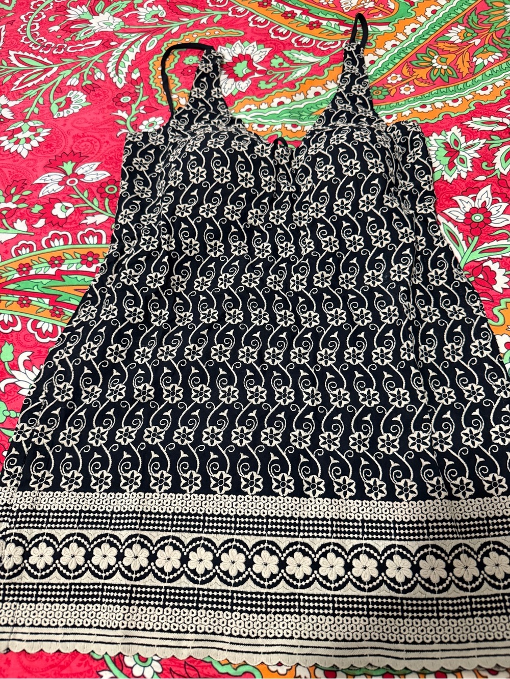 Black and White embroidered kurta